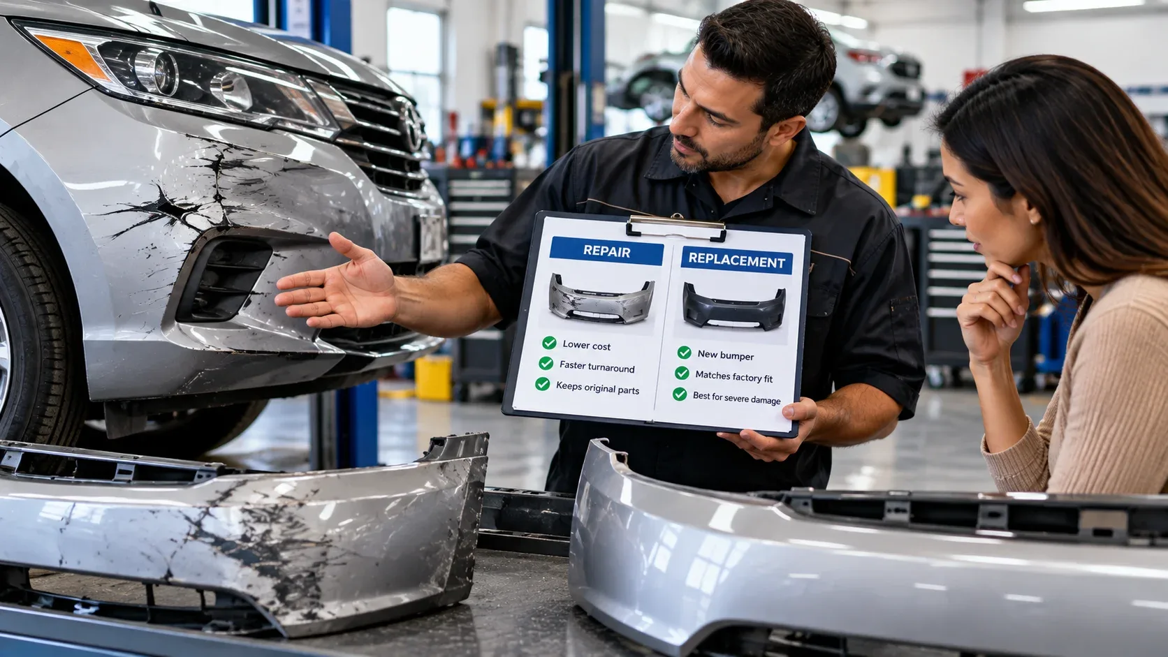 bumper repair vs replacement