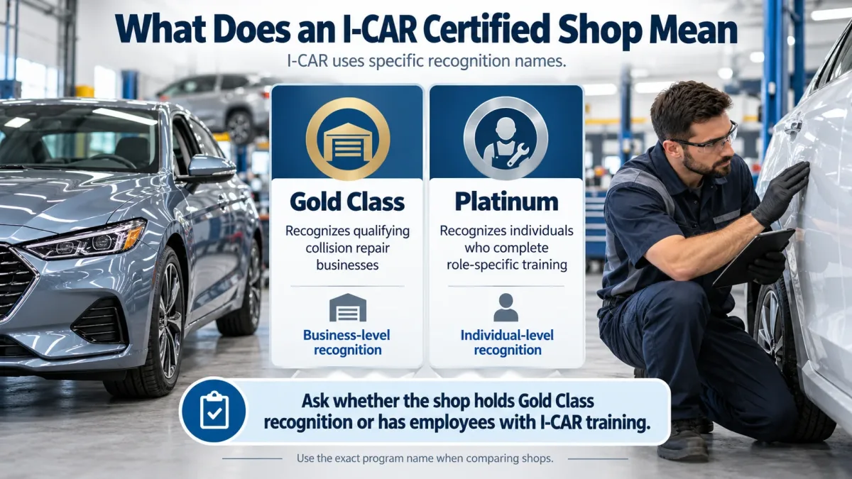 What does an I-CAR certified shop mean